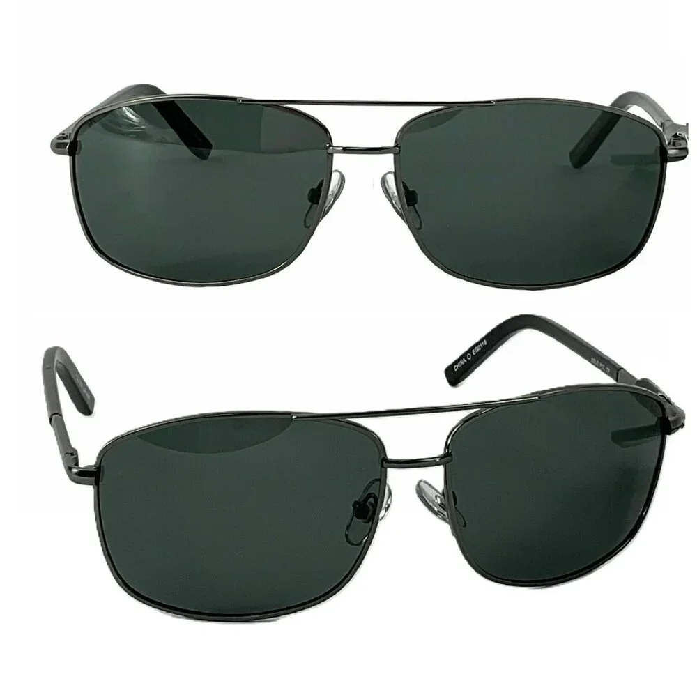 Foster Grant Men's Gunmetal Wrap Aviator Sunglasses